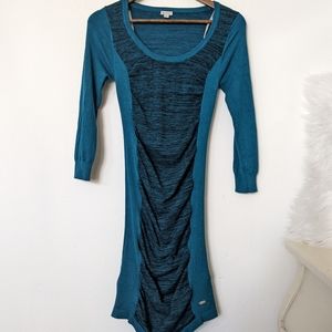 Guess Sweater Dress round neck 3/4 Sleeve Form Fitting Blue 🔵 size SP